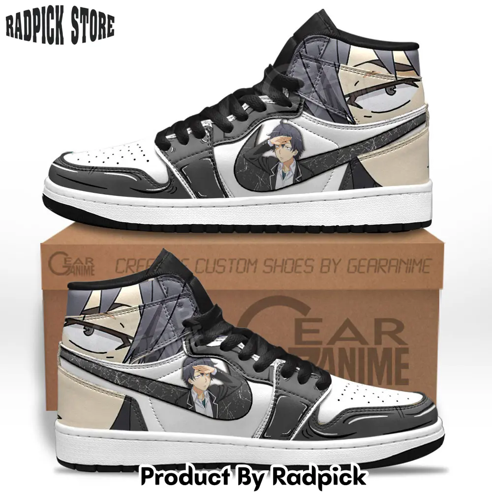 Hachiman hikigaya air jordan high top sneakers anime oregairu mn13  rp0245639